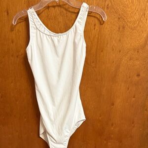 Bloch White Girls Scoop Neck Dance Bodysuit